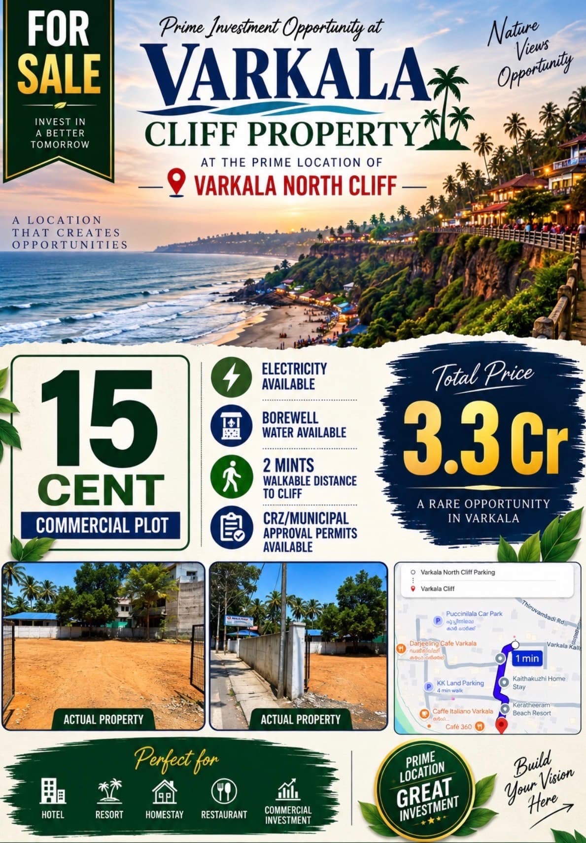 Plot for Sale in Varkala, Thiruvananthapuram